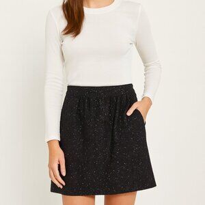 Ann Taylor LOFT Petites Black Sparkle Mini Skirt | Size 6 | Pockets & Pinstripes